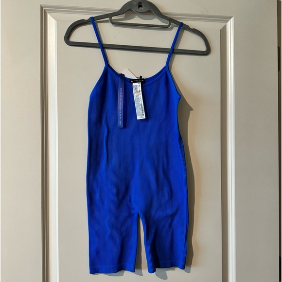 NEW Zara Limitless Contour Jumpsuit Romper Onesie Ribbed Blue Size M/L NWT - Picture 3 of 6